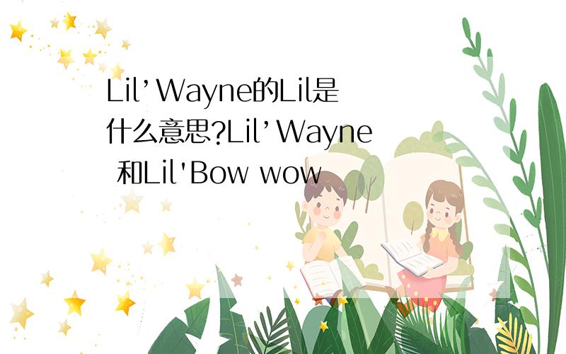 Lil’Wayne的Lil是什么意思?Lil’Wayne 和Lil'Bow wow