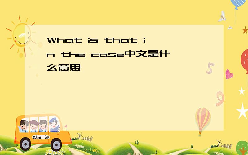 What is that in the case中文是什么意思