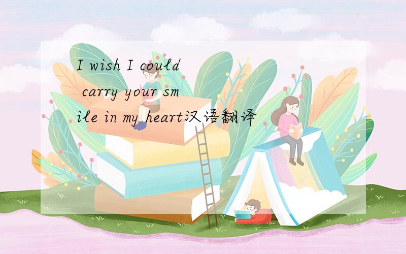 I wish I could carry your smile in my heart汉语翻译
