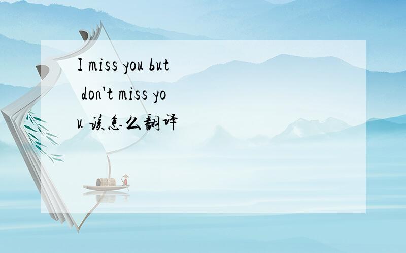 I miss you but don't miss you 该怎么翻译