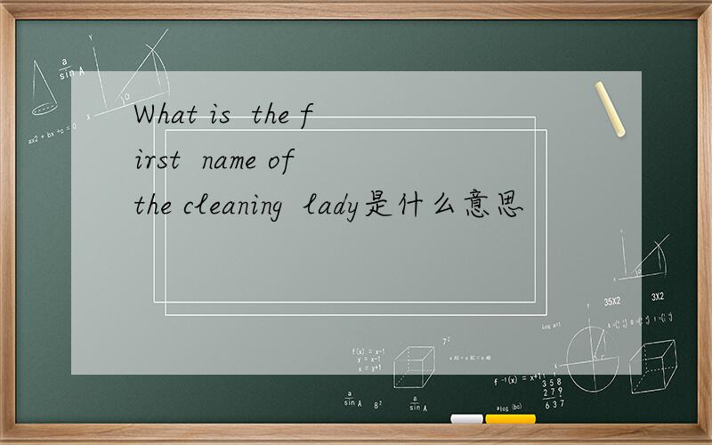 What is  the first  name of the cleaning  lady是什么意思