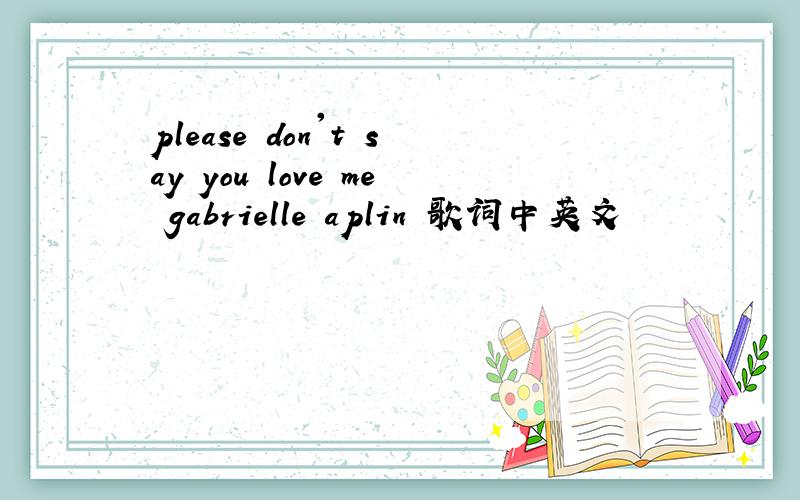 please don't say you love me gabrielle aplin 歌词中英文