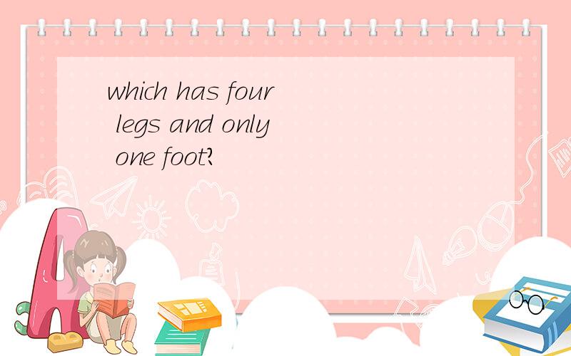 which has four legs and only one foot?