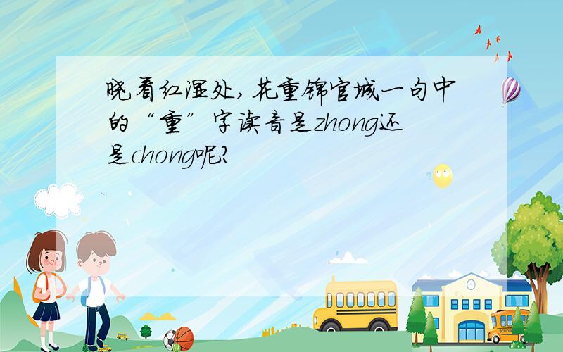 晓看红湿处,花重锦官城一句中的“重”字读音是zhong还是chong呢?