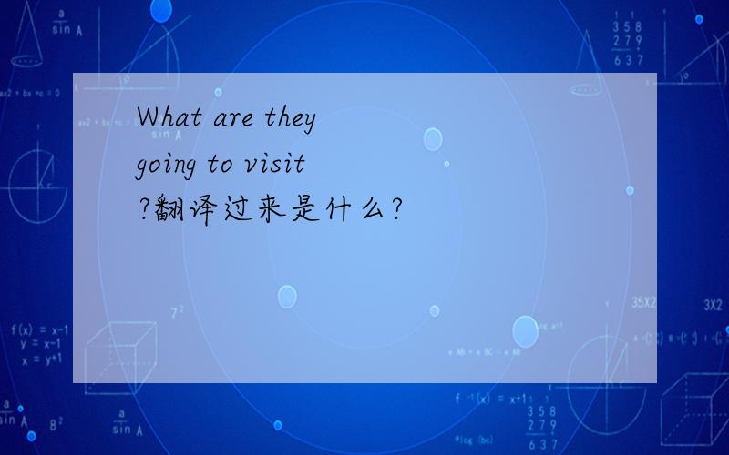 What are they going to visit?翻译过来是什么?