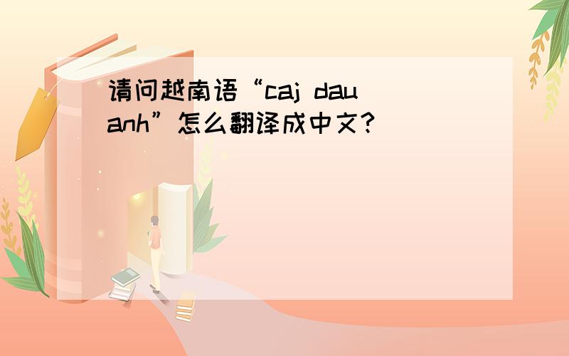 请问越南语“caj dau anh”怎么翻译成中文?