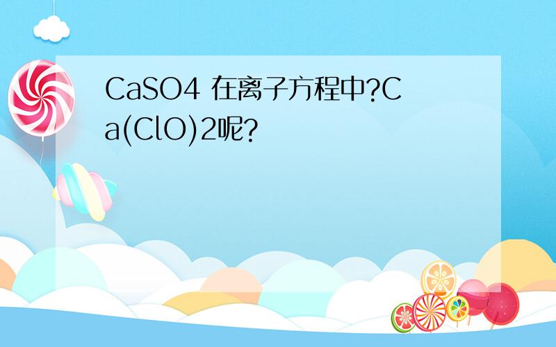 CaSO4 在离子方程中?Ca(ClO)2呢?