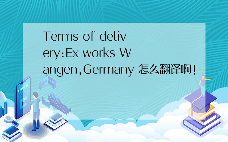 Terms of delivery:Ex works Wangen,Germany 怎么翻译啊!