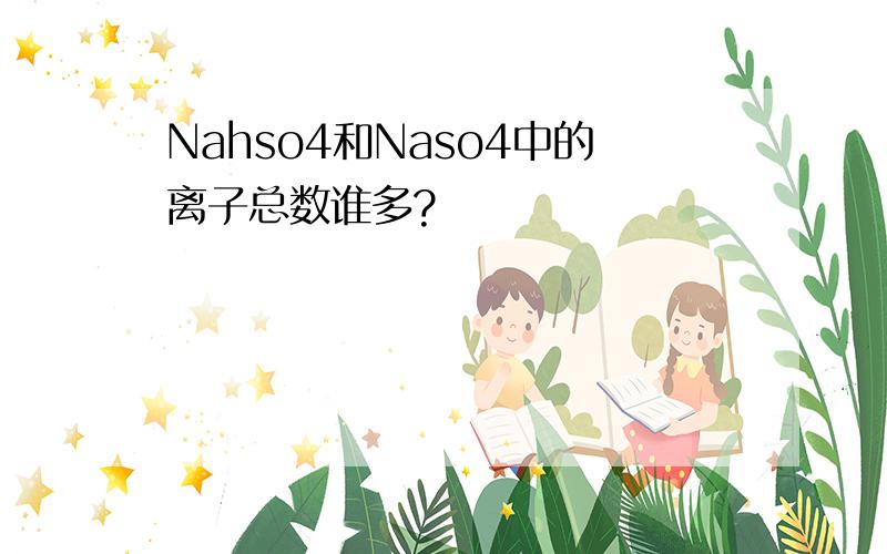 Nahso4和Naso4中的离子总数谁多?