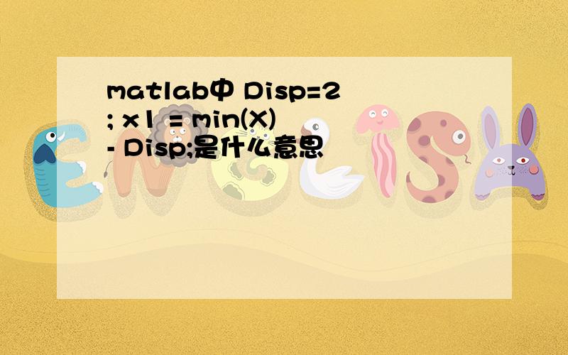 matlab中 Disp=2; x1 = min(X) - Disp;是什么意思
