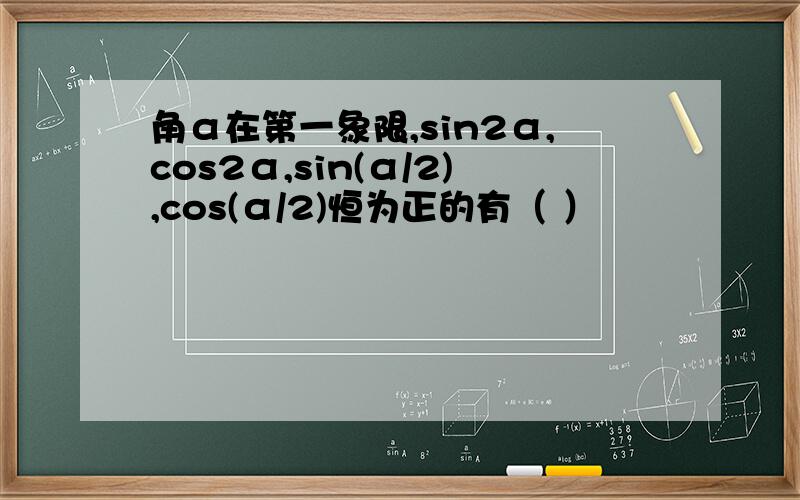 角α在第一象限,sin2α,cos2α,sin(α/2),cos(α/2)恒为正的有（ ）