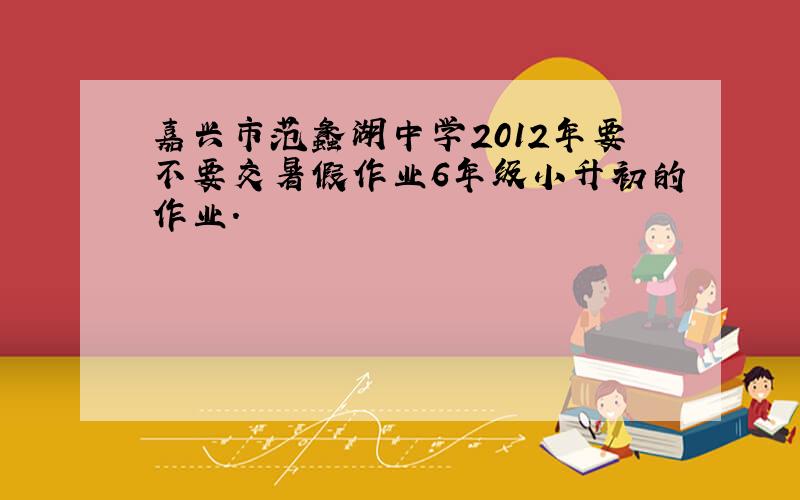 嘉兴市范蠡湖中学2012年要不要交暑假作业6年级小升初的作业.