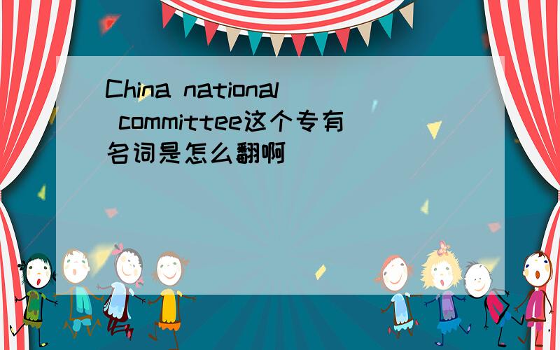 China national committee这个专有名词是怎么翻啊