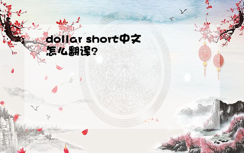 dollar short中文怎么翻译?