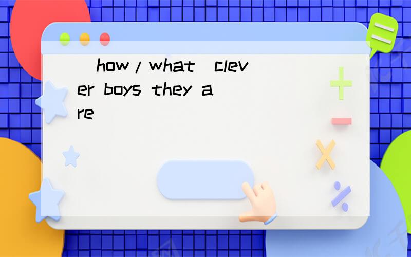 （how/what）clever boys they are