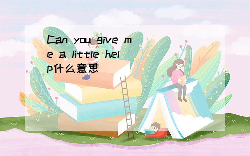 Can you give me a little help什么意思
