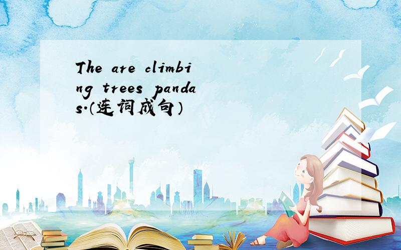 The are climbing trees pandas.（连词成句）