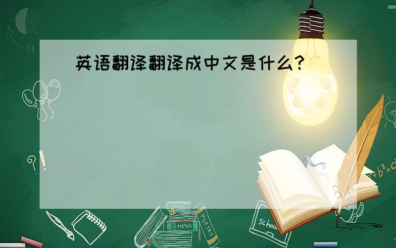 英语翻译翻译成中文是什么?