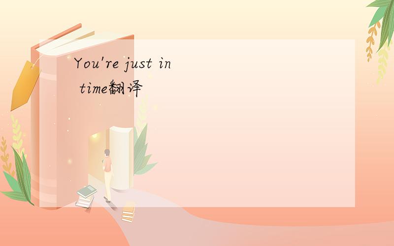 You're just in time翻译