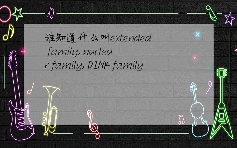 谁知道什么叫extended family,nuclear family,DINK family