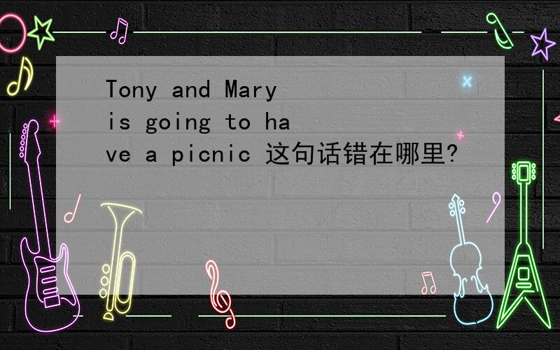 Tony and Mary is going to have a picnic 这句话错在哪里?