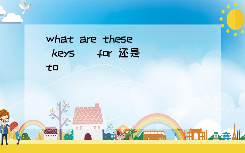 what are these keys ( for 还是to