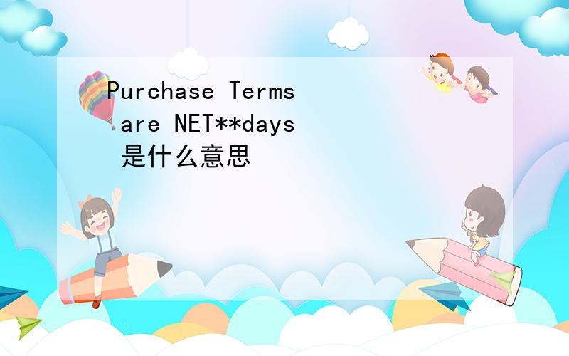 Purchase Terms are NET**days 是什么意思