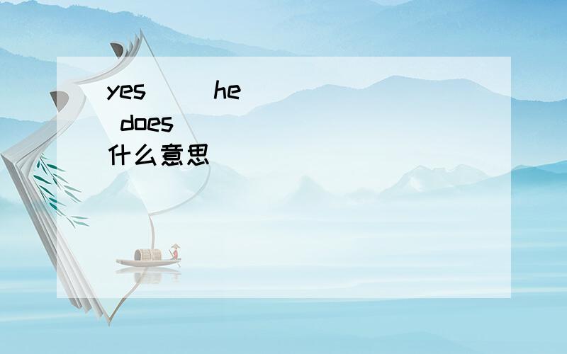 yes     he     does         什么意思
