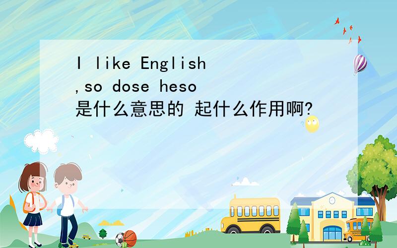 I like English,so dose heso 是什么意思的 起什么作用啊?