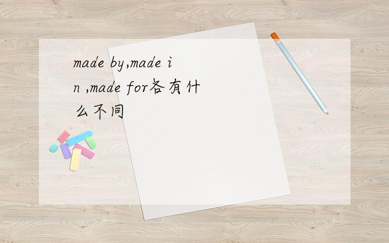 made by,made in ,made for各有什么不同