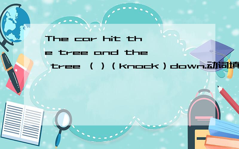 The car hit the tree and the tree （）（knock）down.动词填空.
