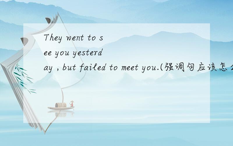 They went to see you yesterday , but failed to meet you.(强调句应该怎么改?)