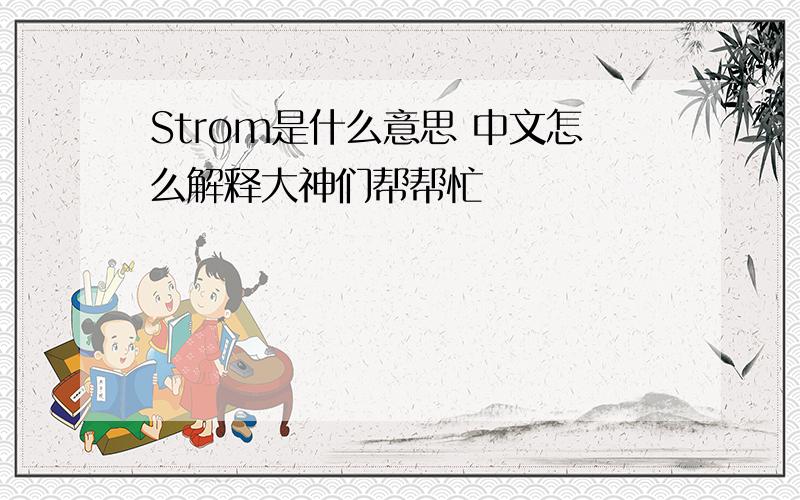 Strom是什么意思 中文怎么解释大神们帮帮忙