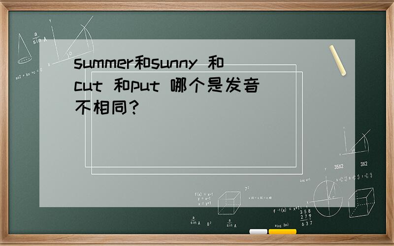 summer和sunny 和cut 和put 哪个是发音不相同?