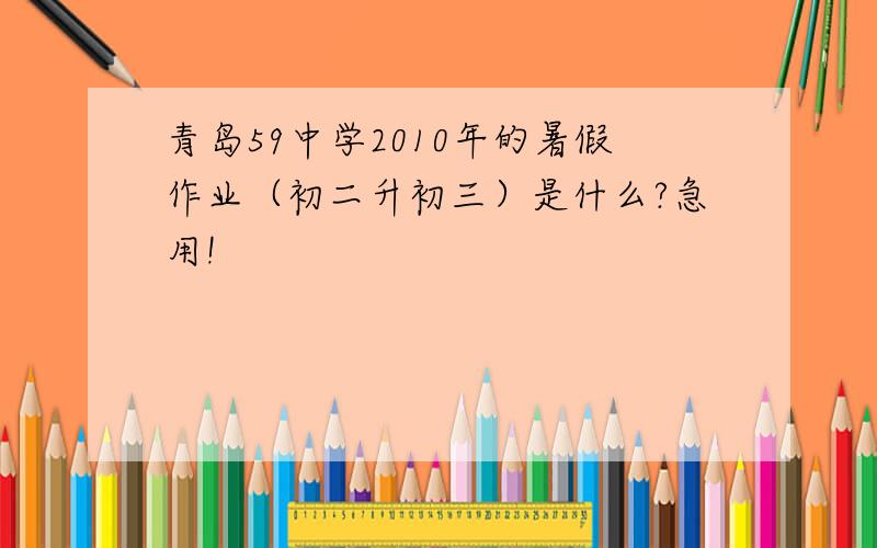 青岛59中学2010年的暑假作业（初二升初三）是什么?急用!
