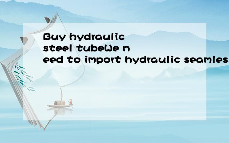 Buy hydraulic steel tubeWe need to import hydraulic seamless and stainless steel tube from China,which company is the specialist?