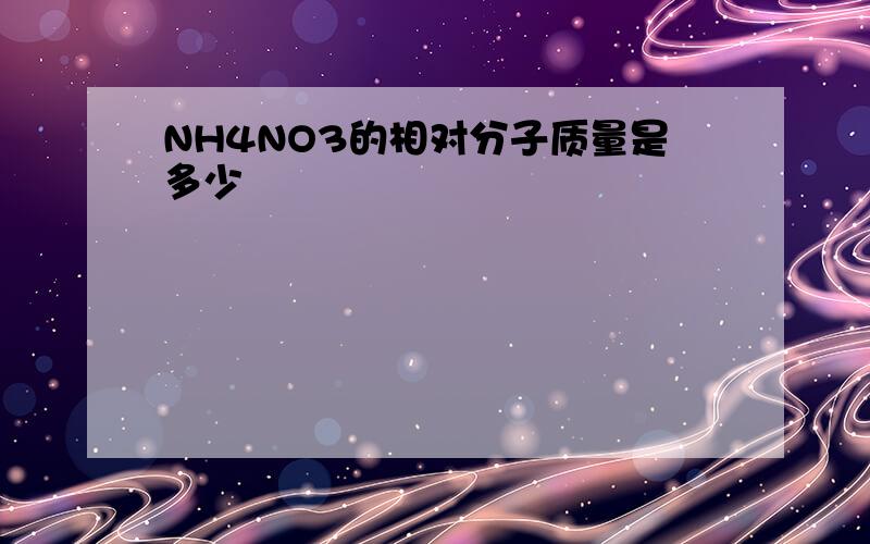 NH4NO3的相对分子质量是多少